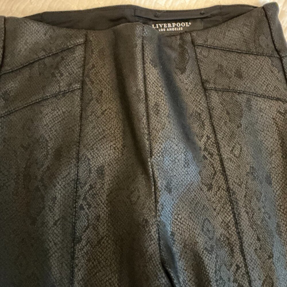 Liverpool‎ Black Leggings w/Crackled Snake Print (Excellent Condition) - Size 8